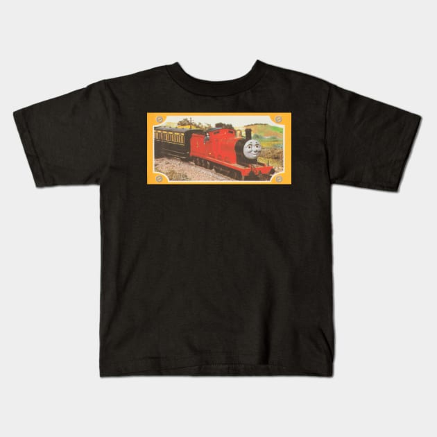 Thomas the Tank Engine Vintage Stamp - James Kids T-Shirt by sleepyhenry